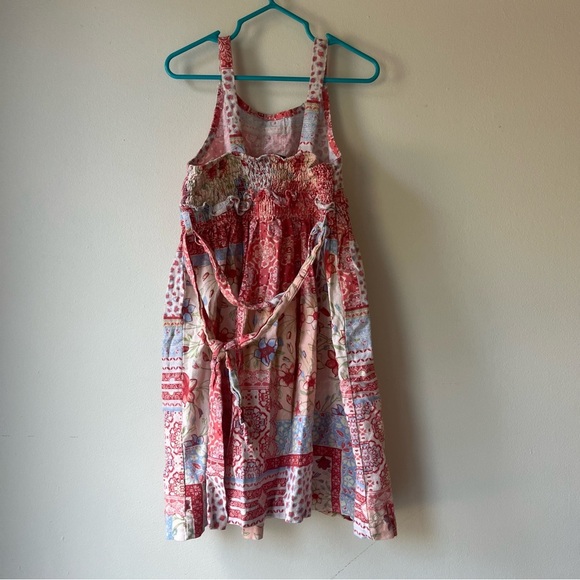 Vince Camuto Girls Size 8 Patchwork Sundress Linen Blend Boho Summer Dress - Picture 6 of 8